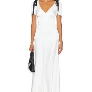 Lioness White Maxi Dress with Black Accents